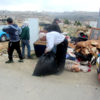 The Idris family in 2014, collecting their belongings after the demolition of their home in Beit Hanina. (Wikimedia)